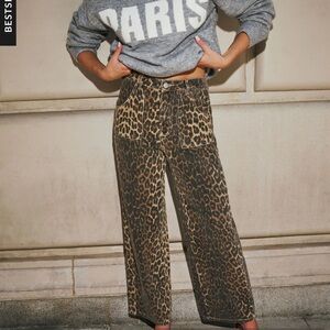 Vici Moment in Time Leopard Print Wide Leg Pants